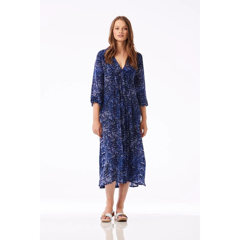 One Season Australia Mia Dress S Blue Sardinia Boho Coastal Resort Maxi caftan